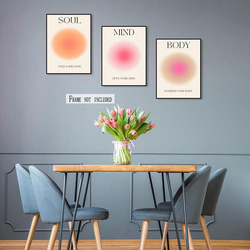 ZIYUAN Positive Aura Grainy Gradient Canvas Poster, 3 Pieces, Multicolour