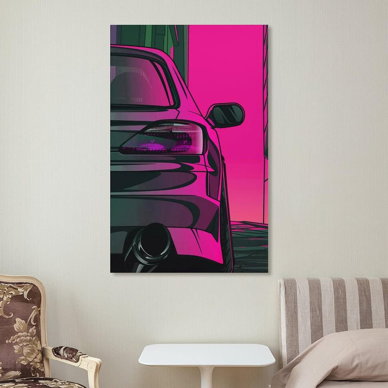 Nayuko Jdm Cool Art Canvas Car Poster, 12 x 18-inch, Purple