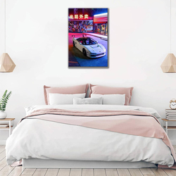 XUEMEI Jdm Aesthetic NSX Car Canvas Prints Picture Paintings for Bedroom Wall Decor Gift Framed, 20 x 30cm, Multicolour