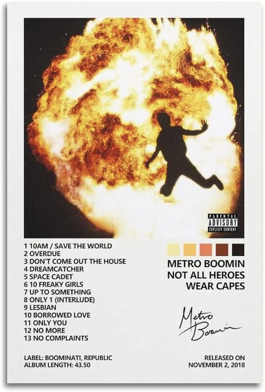 Suanea Metro Boomin Not All Heroes Wear Capes Album Cover Canvas Posters, Multicolour
