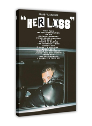 KANCH Unframed Canvas 16 x 24-Inch Drake ft. 21 Savage "Her Loss" Album Art Poster, Multicolour