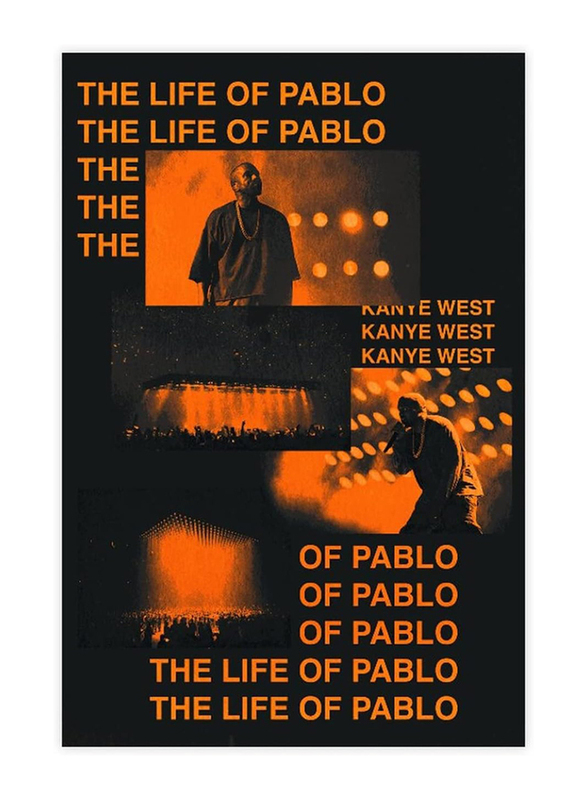 Unframed Canvas 12 x 18-Inch Kanye West "The Life of Pablo" Music Album Cover Poster, Multicolour