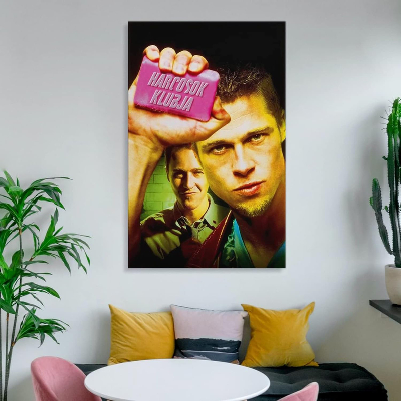 Alukap Fight Club Classic Vintage Movie Poster Family Decorative Canvas Posters Painting Wall Art, Multicolour