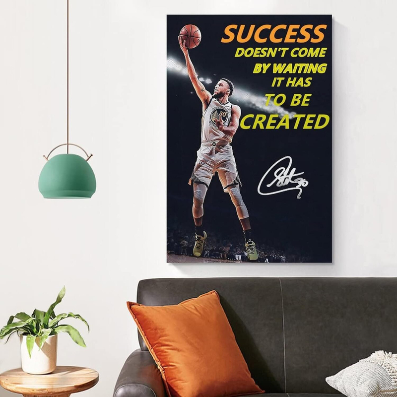 Stephen Curry Canvas Frameless Fabric Wall Poster for Home, Bathroom, Bedroom, Office, Living Room, Multicolour