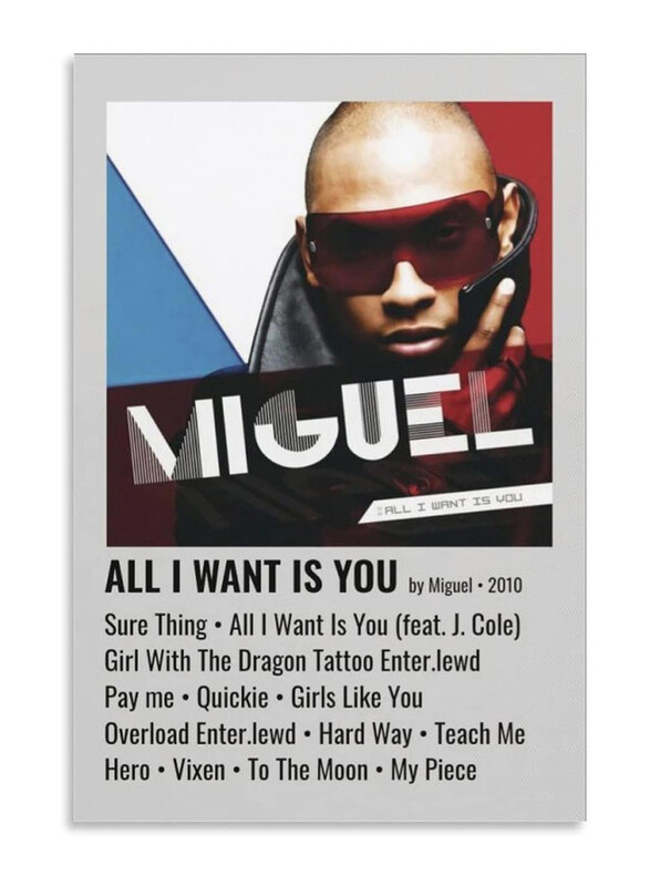 

Ikiya All I Want is You Canvas Wall Art Poster, 12 x 18 inch, Multicolour