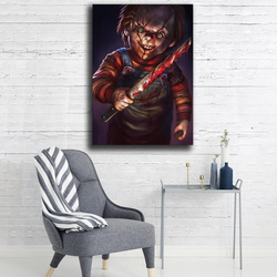 Ifunew Childs Play Chucky Horror Movie Halloween Poster Decorative Wall Art, 16 x 24-inch, Multicolour