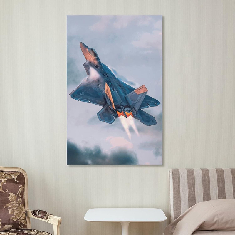 LERPET Military F-22 Raptor Jet Fighter Airplane Plane Flying Flight Posters, Multicolour