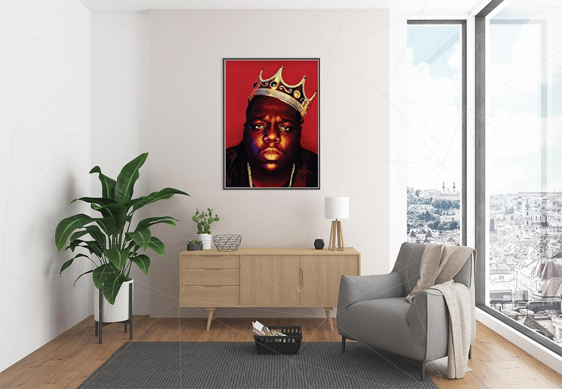 Qtipy 12 x 18-Inch Canvas Funny Biggie Poster Wall Art, Multicolour