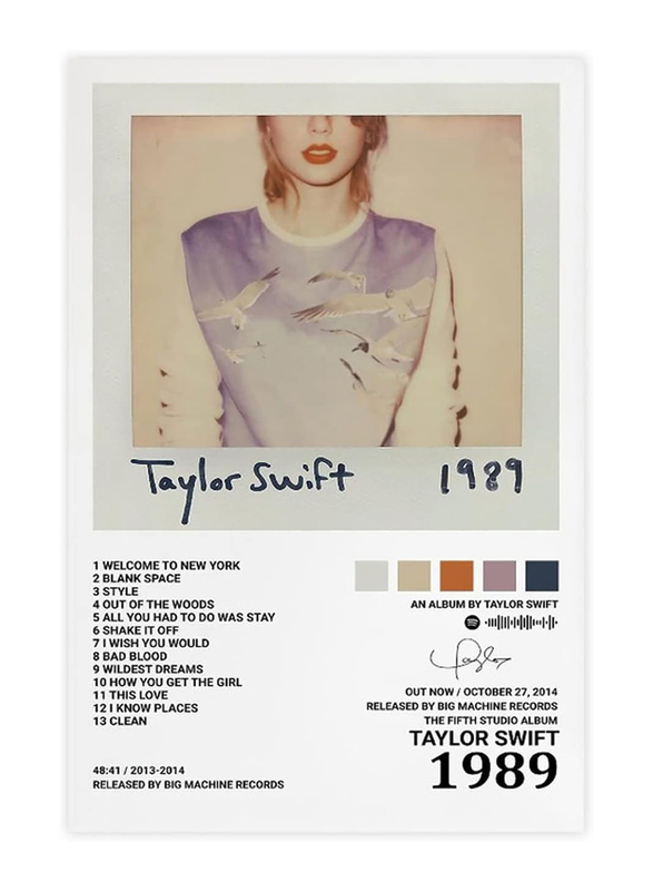 Poiuj 1989 Taylor Swift Album Cover Poster, 12 x 18-inch, Multicolour