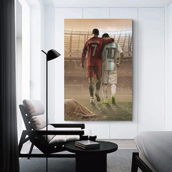 Nbhyk Cristiano Ronaldo And Lionel Messi Canvas Poster, 12 x 18-inch, Multicolour