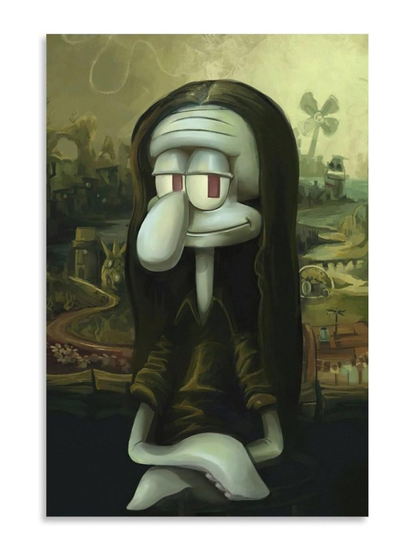 DDIIRO Squidward Lisa Funny Spoof Poster Canvas, Green