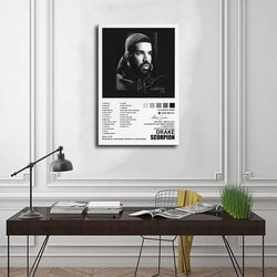 Qewrt Drake Scorpion Album Cover Canvas Posters, Black/White