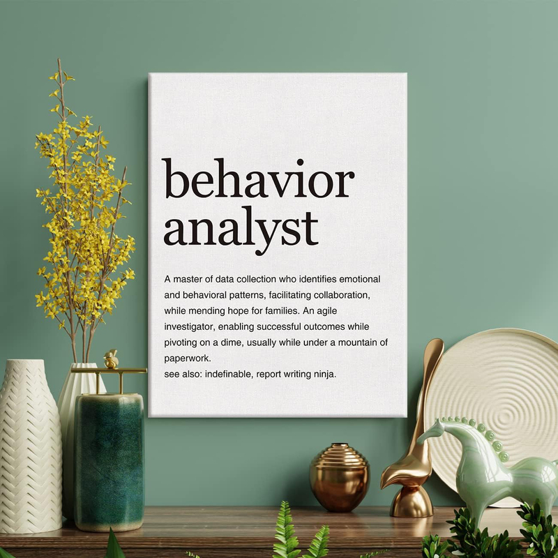 Lexsivo Behaviour Analyst Definition Print Canvas Wall Art, 12 x 15 inch, Black/White