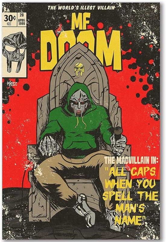 MF Doom Music Rapper Had Canvas Hanging Posters, Multicolour