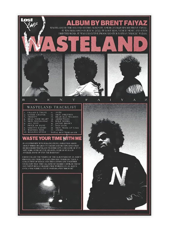 YGULC Brent Poster Faiyaz Wasteland Music Album Cover Canvas Poster, 12 x 18 inch, Multicolour