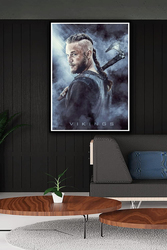 Ukeclvd Vikings Movie Poster Ragnar Lothbrok Personality Decorative Painting Wall Art, Multicolour