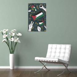 Puryzxac Palestine Poster Flag Art Modern Canvas Wall Art Prints Poster, 50 x 75cm, Multicolour