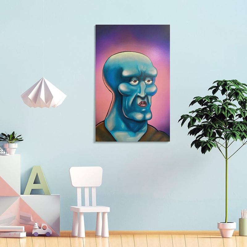 Ddiiro Popular Handsome Squidward Funny Cool Poster, Multicolour