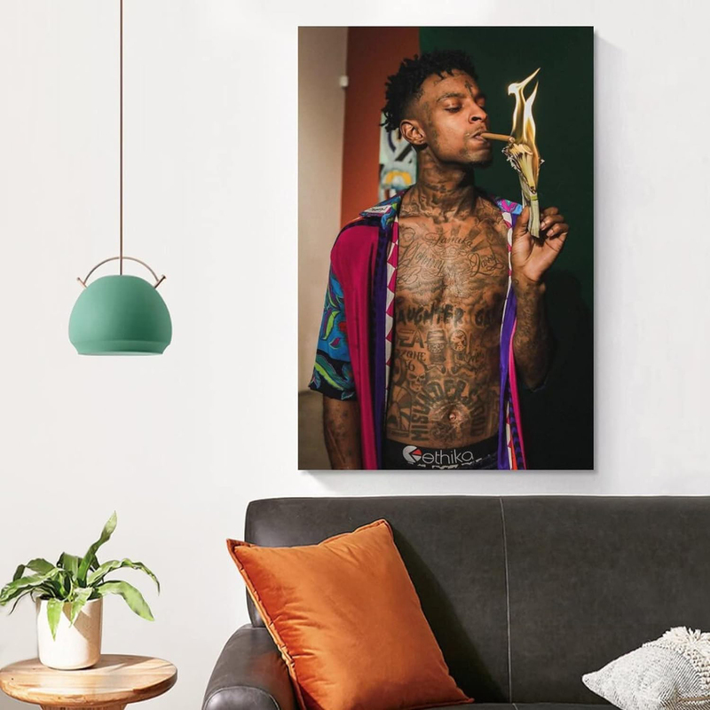 BICHI Unframed Canvas 12 x 18-Inch 21 Savage Poster, Multicolour