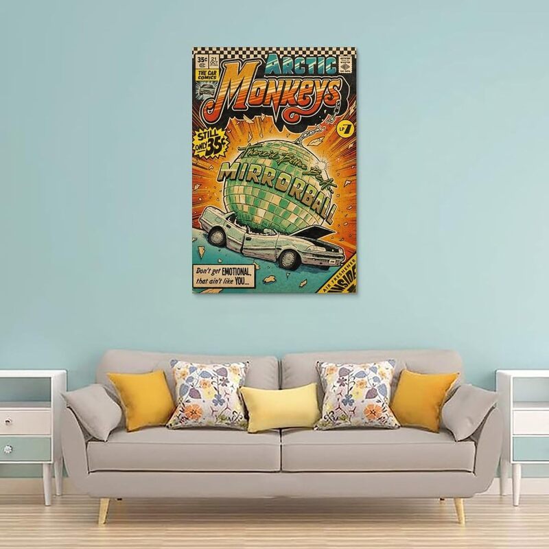 VOXN Mirrorball Arctic Monkeys Poster Vintage Aesthetic Poster, 8 x 12 inch, Multicolour