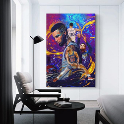 Stephen Curry Wall Art Canvas Print Poster, 40 x 60cm, Multicolour