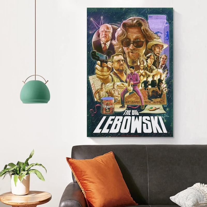 Aah 1988 The Big Lebowski Classic Movie Poster, 16 x 24-inch, Multicolour