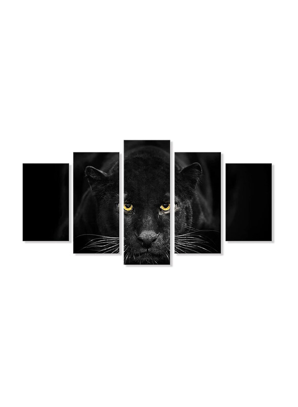 

Seven Wall Arts Leopard Black Panther Canvas Posters Set, 5 Pieces, Black/White