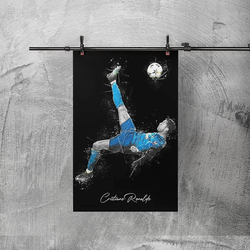 Wangt Football Sports Super Star Cristiano Ronaldo Poster, Multicolour