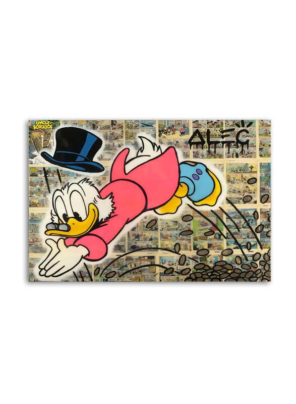 

IWL 16 x 24-Inch Canvas Alec Monopoly's Money SCROOGE Poster Wall Art, Multicolour
