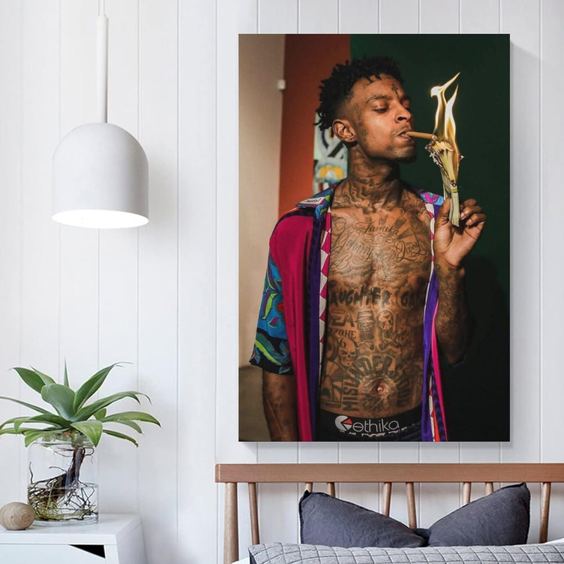 BICHI Unframed Canvas 12 x 18-Inch 21 Savage Poster, Multicolour