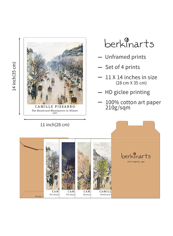 Berkin Arts Landscape Unframed Prints Giclee Art Paper Set, 4 Pieces, Multicolour