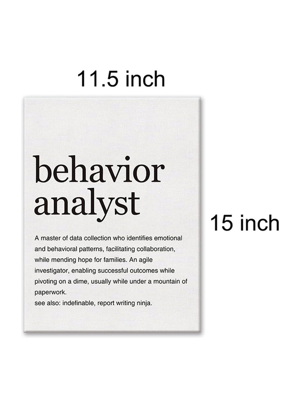 Lexsivo Behaviour Analyst Definition Print Canvas Wall Art, 12 x 15 inch, Black/White