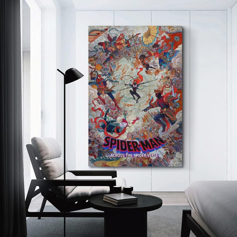 Iiid The Spider Movie Man Across 90S Canvas, Multicolour