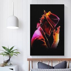 BGN Michael Jackson Purple Loves Decorative Painting Canvas Wall Posters, Multicolour