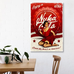 IFUNEW Unframed Canvas 12 x 18-Inch Fallout Nuka Cola Wall Art Poster, Multicolour