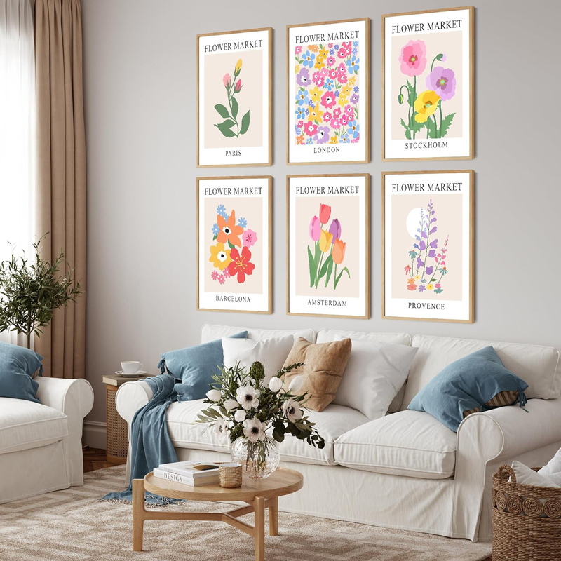 RBPRIDE Matisse Poster Flower Market Canvas Poster Set, Multicolour