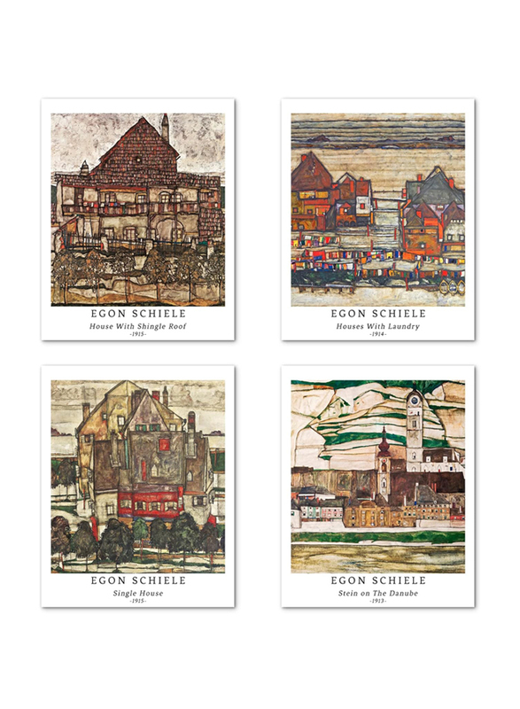 Berkin Arts Unframed Prints Giclee Art Paper Set Poster, 4 Pieces, Multicolour