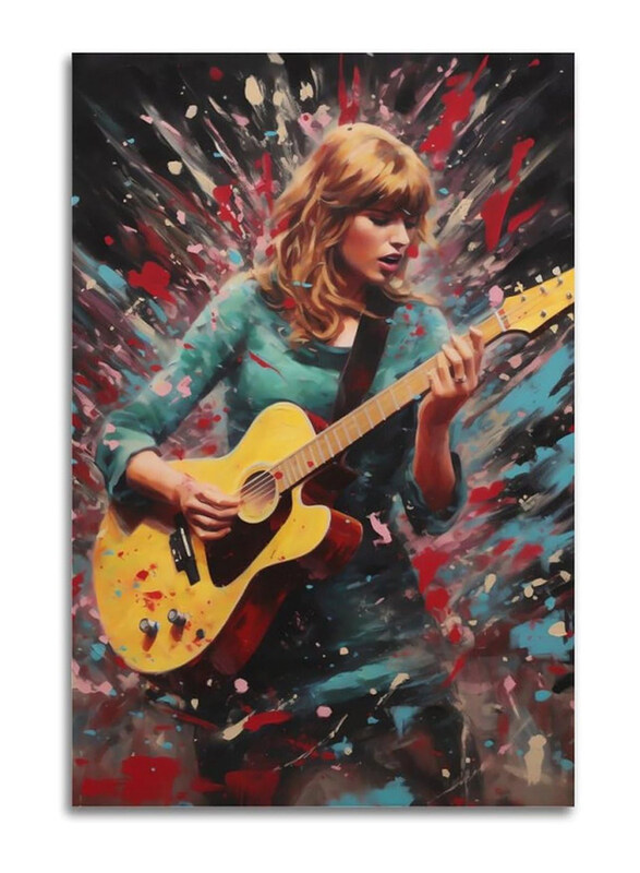 

Ofitin Taylor Poster Swift Playing Guitar Music Decor Canvas Art Poster, Multicolour