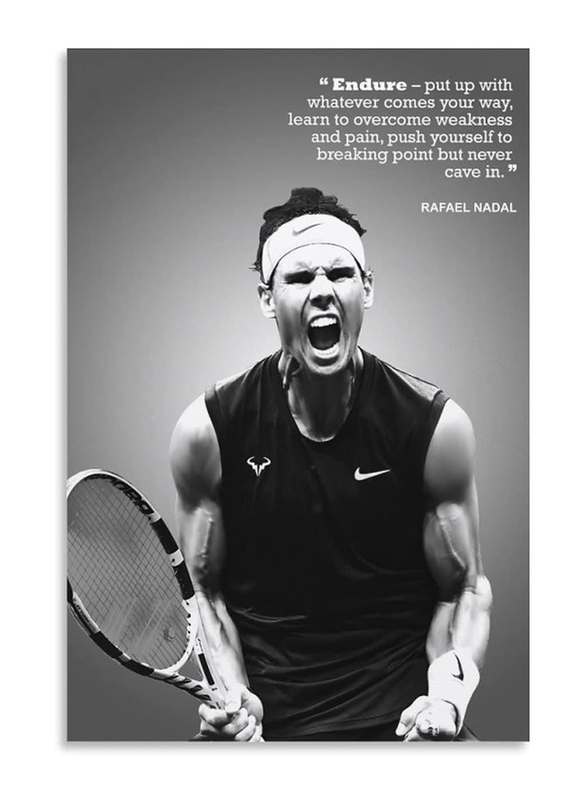 Niokum Rafael Nadal The Motivational Poster, Black/White