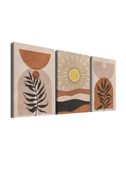 Astrdecor Boho Neutral Abstract Geometric Canvas Prints Poster, 3 Pieces, 12 x 16-inch, Orange/Brown