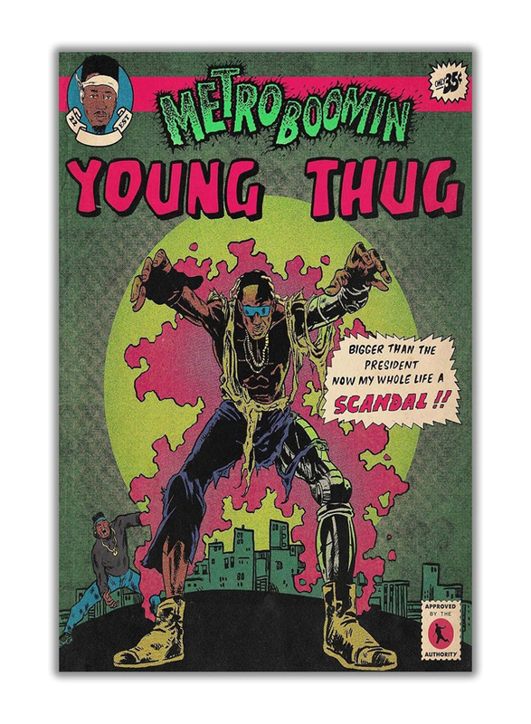 Minyl Young Thug Vintage Music Villains Album Comics Decorative Painting Canvas Wall Posters, 12 x 18 inch, Multicolour