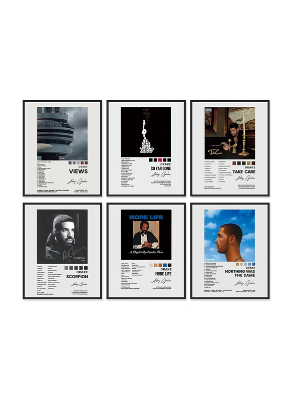 A Art Zone Drake Music Album Cover Posters for Room Aesthetic Canvas, 6 Piece, Multicolour