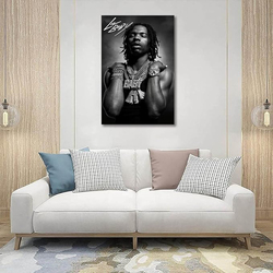 Easyflash Famous Singer Lil Baby Art Wall Poster, 12 x 18inch, Black