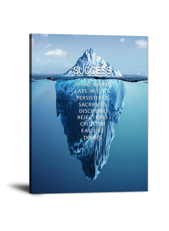 Yatsen Bridge Iceberg Success Motivational Painting on Canvas Inspirational Entrepreneur Quotes Posters, 18 x 24-inch, Blue