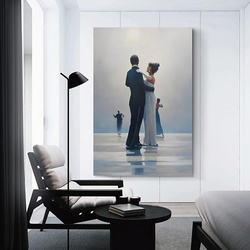 Ywvwy Dance Me to The End of Love by Jack Vettriano Artworks Elegant Gorgeous Romantic Love Canvas Poster, Multicolour