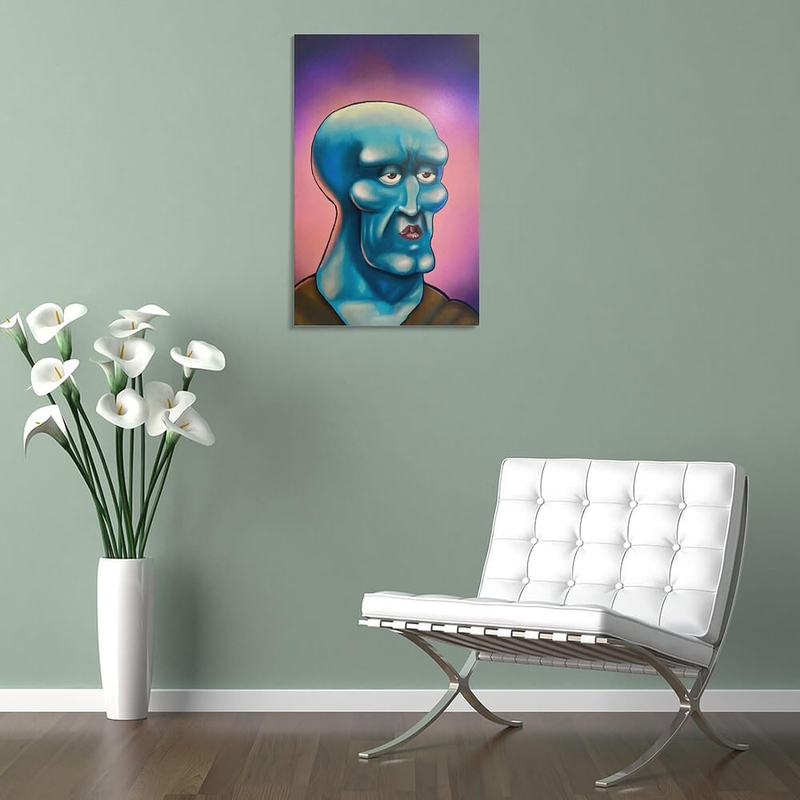 Ddiiro Popular Handsome Squidward Funny Cool Poster, Multicolour