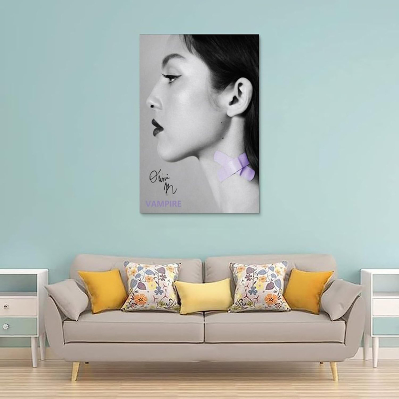 Chuki Olivia Rodrigo Vampire Poster, 40 x 60cm, Grey