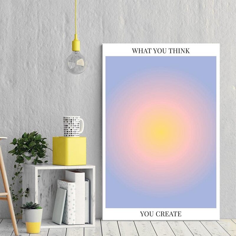 Ziyuan Colourful Abstract Aura Gradient Spiritual Affirmation Posters, 3 Pieces, 16 x 24 inch, Multicolour