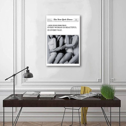 12 x 18-Inch Unframed Canvas The New York Times Newspaper Research "Every Women is Beautiful in Everyway" Page Poster Wall Art, Multicolour