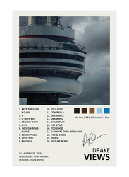 Ygulc Drake Poster Views Music Album Cover Signed Limited Edition Canvas Poster, 40 x 60cm, Multicolour